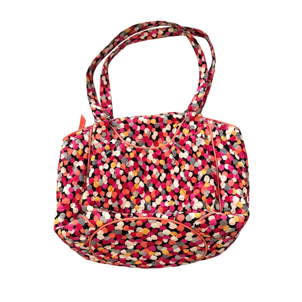 Vera Bradley Tote Bag Womens Medium Pink Confetti Quilted Cotton‎ Shoulder Bag